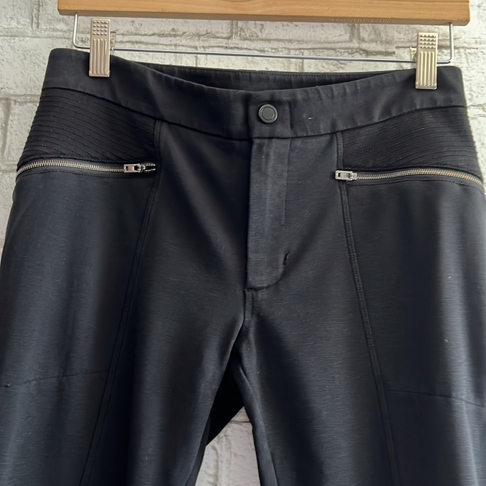 Athleta Ponte Moto 2 Skinny Pant Black Size 4 Stretch Wrinkle Resistant Packable - Picture 6 of 15